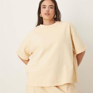ASOS Sweatshirt material boxy tee butter yellow